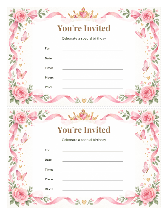 Preview of Birthday Invitation Template for a Girl