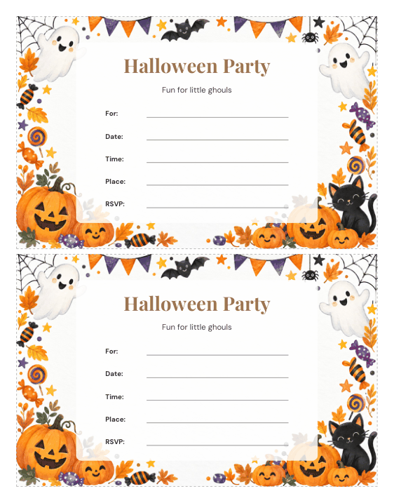 Preview of Halloween Party Invitation for Kids